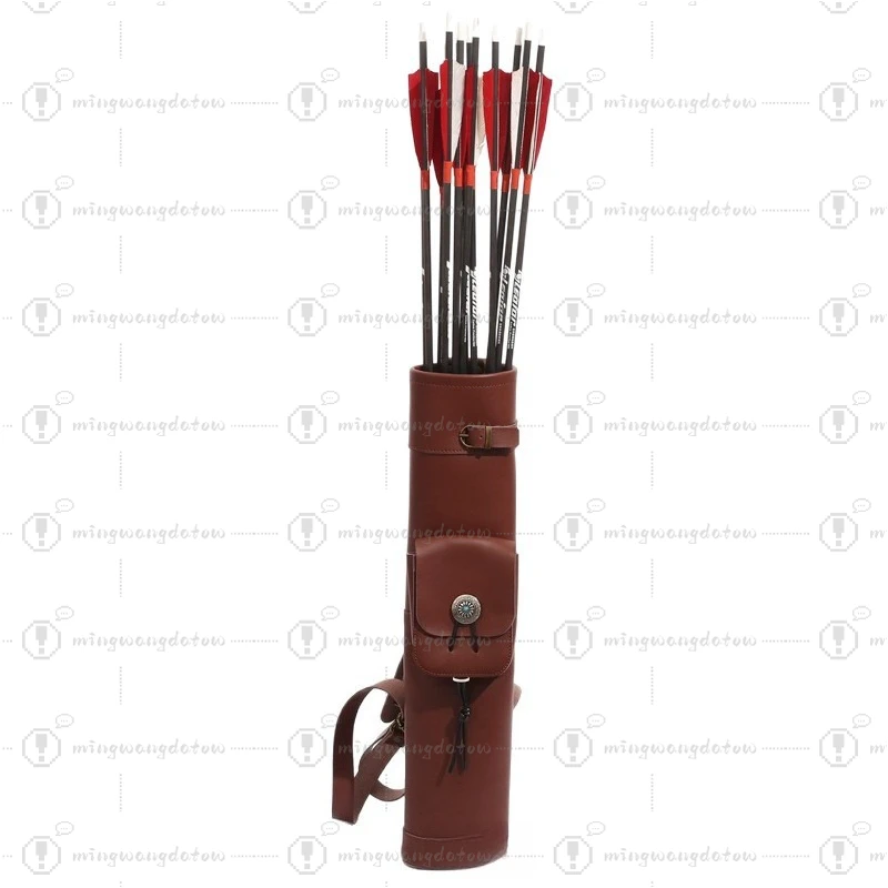 

New Style Arrow Bag 53X12 cm Cow Leather Arrow Quiver in Brown for Archery Arrows
