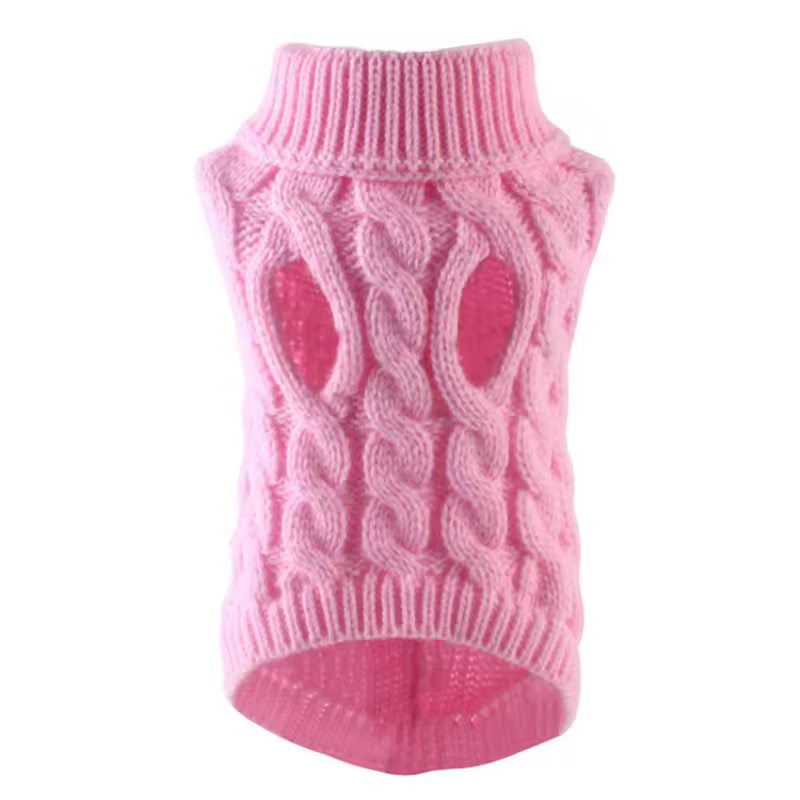New Pet Small Pet Dog Clothes Sweater Fashion Autumn Winter Solid Fried Dough Twists Knitting Warm Comfort Clothing - Image 14