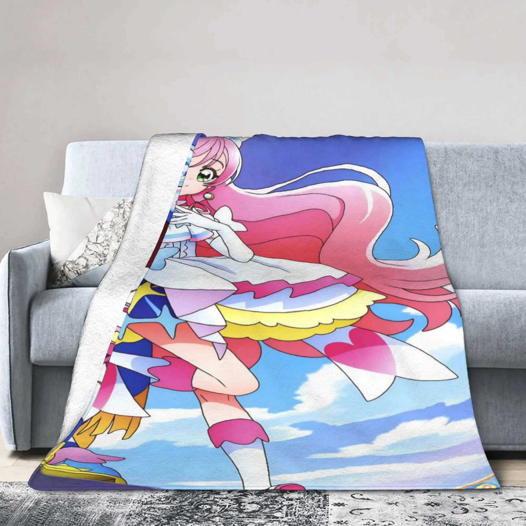 Soaring Sky Pretty Cure Merch Blankets Lightweight Thin Fleece  Throw Blanket Relax Rug Piece