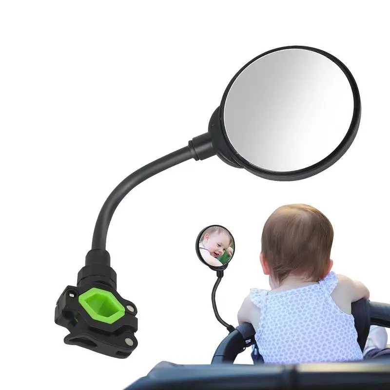 

Stroller Mirror For Walking Flexible Toddler Stroller Rotating Mirror Easy To Install Stroller Convex Security Mirror For