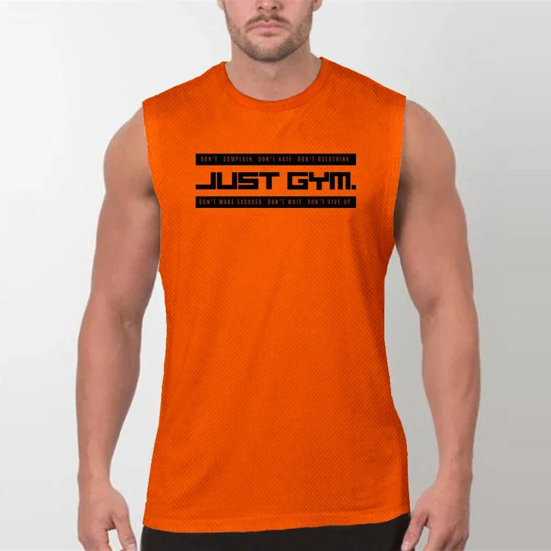 Mens Summer Running Vests Casual Sports Tank Tops Gym Workout Sleeveless Shirt Fitness Clothes Bodybuilding Stringer Singlets
