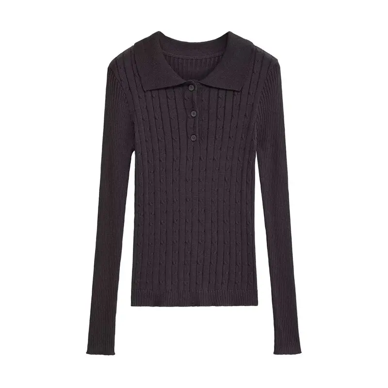 ผู้หญิง irt ยาว Sve ง่าย Sle หลายสีฤดูใบไม้ร่วงใหม่มาถึง Faionable ถัก Top เดินทาง Sle Slim Fit