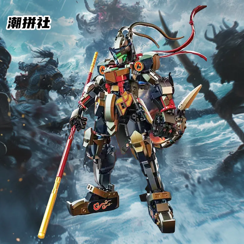 Mythische Serie Zwarte Mech Sun Wukong Bouwstenen Set