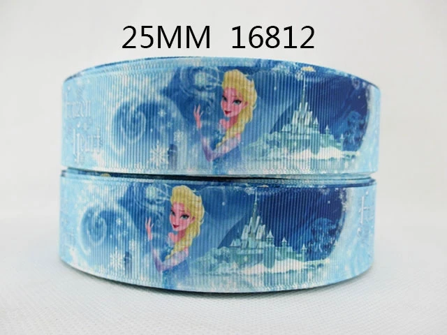 Disney 5 Yards Multi Size Aladdin Frozen Printed Grosgrain Ribbon For Hairbows DIY Craft Supplies Cartoon Ribbons