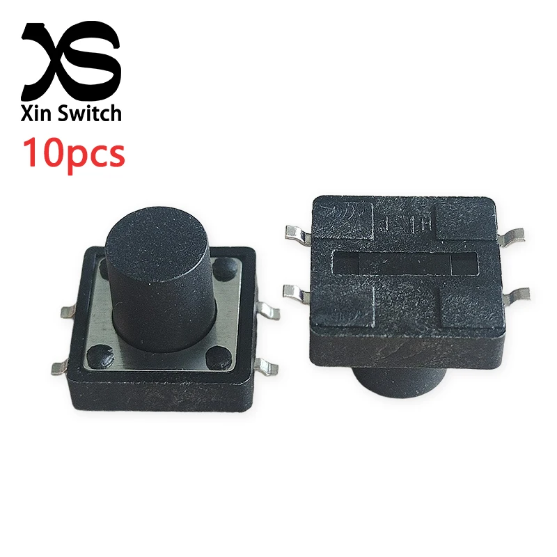 10 Stück 12x12x10,0mm Patch-Typ Mikroschalter 12*12 50mA DC12V 4-Pin Hochtemperaturbeständiger SMD-Taktilschalter – Detail 1