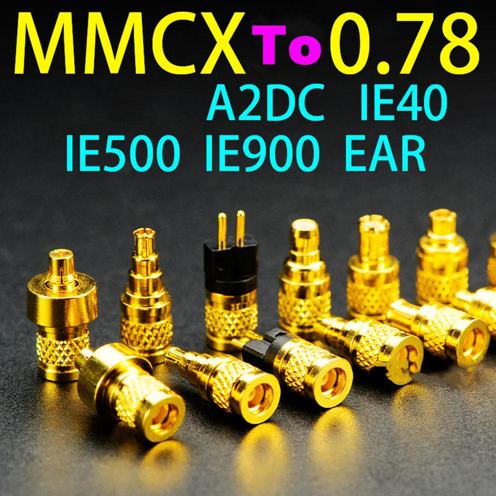 1 Pair Female MMCX to Male Metallic IEM Connector Adapter 2Pin 0.78 A2DC IE500 IE900 IE40PRO IPX EAR M9 Earphone Cable Adapter