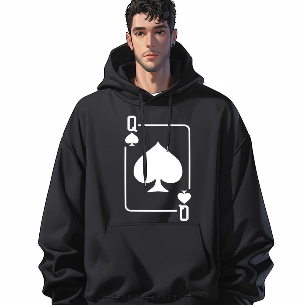 

Queen Of Spades Playing Card Halloween Costume Dark Mens Designer Hoodie Breathable And Sweat-Absorbent Men's Polyester Sweater