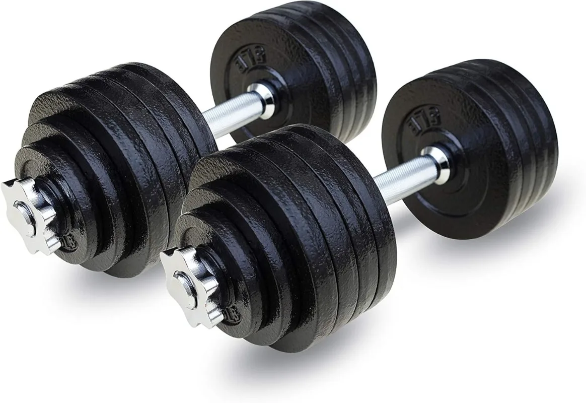 Adjustable Weight Cast Iron Dumbbells Set 105lbs High quality cast iron adjustable weight dumbbell set Easy to Set up