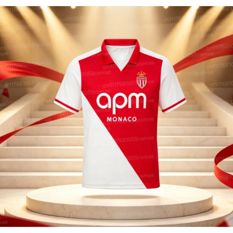 Neues Monaco Herren 3D-Druck Fußballtrikot, Y2K Family Style Atmungsaktives Schnelltrocknendes T-Shirt, Geeignet für Tägliches Training – Detail 4