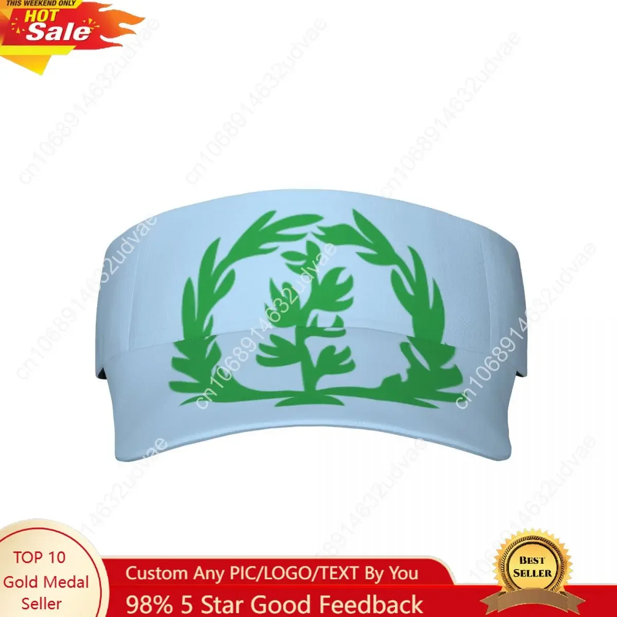 

Flag Eritrea (1952-1961) Breathable Air Sun Hats Men Women Visor UV Protection Top Empty Solid Sports Tennis Golf Sunscreen Cap