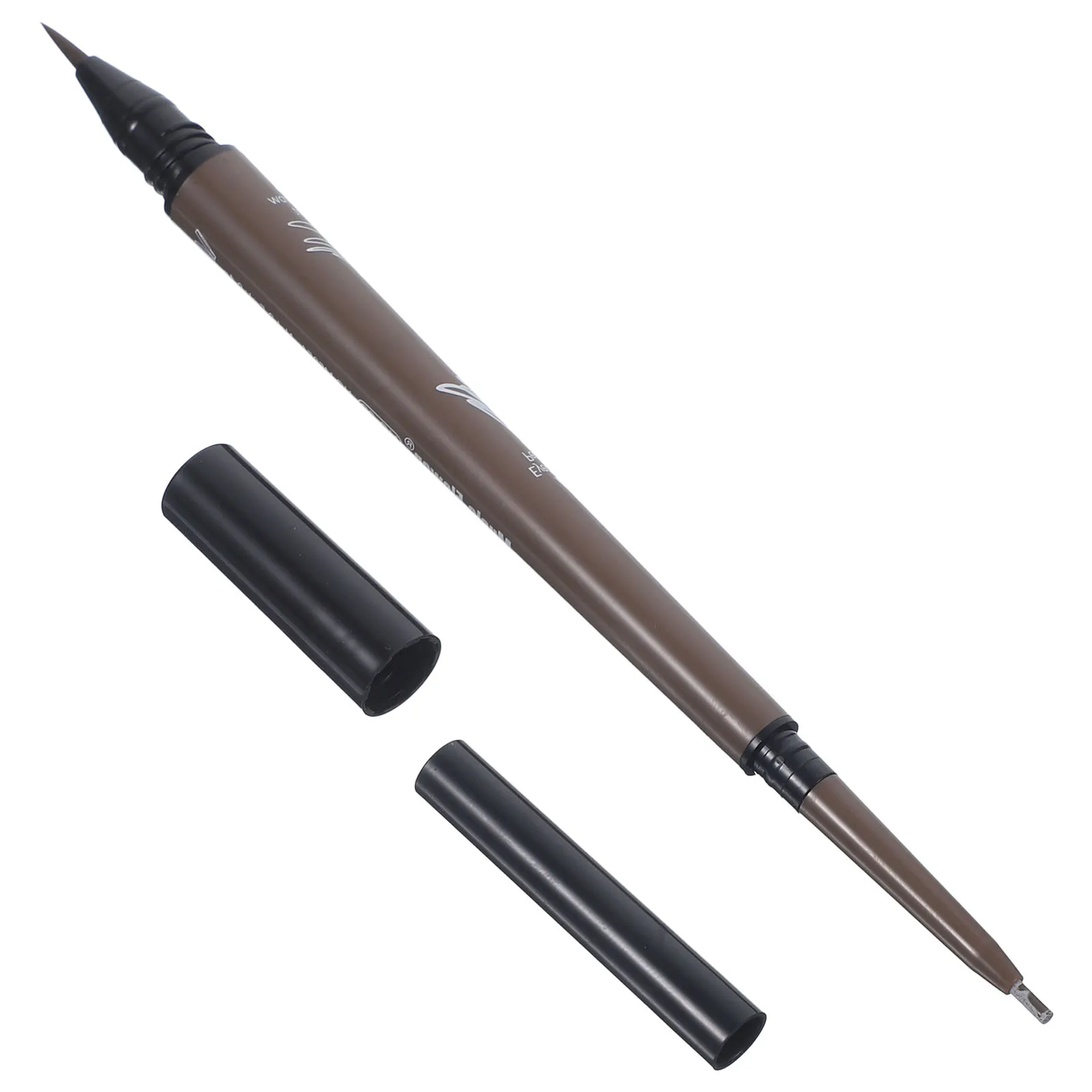 Lápis de sobrancelha de ponta dupla, marrom escuro, à prova d'água, de longa duração, caneta delineadora, acessório de maquiagem, lápis de sobrancelha
