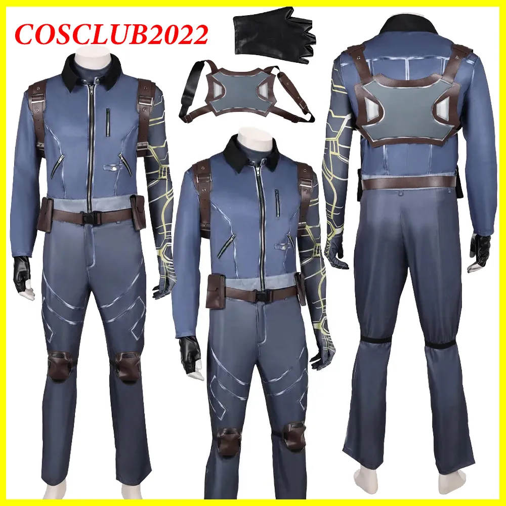 

Fantasia Winter Soldier Cosplay Costume Bucky Movie Barnes Roleplay Jacket Coat Pants Gloves Men Uniform Halloween Party Suit