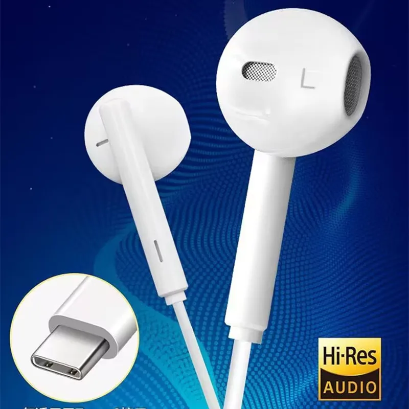 หูฟังแบบใส่ในหู CM33 Type C Ultra พร้อมปุ่มควบคุมระดับเสียงและไมโครโฟน สำหรับ Huawei Pura 80 70 Ultra Mate 70 60 Pro+ X6 X5 XTS X3P 60 P50