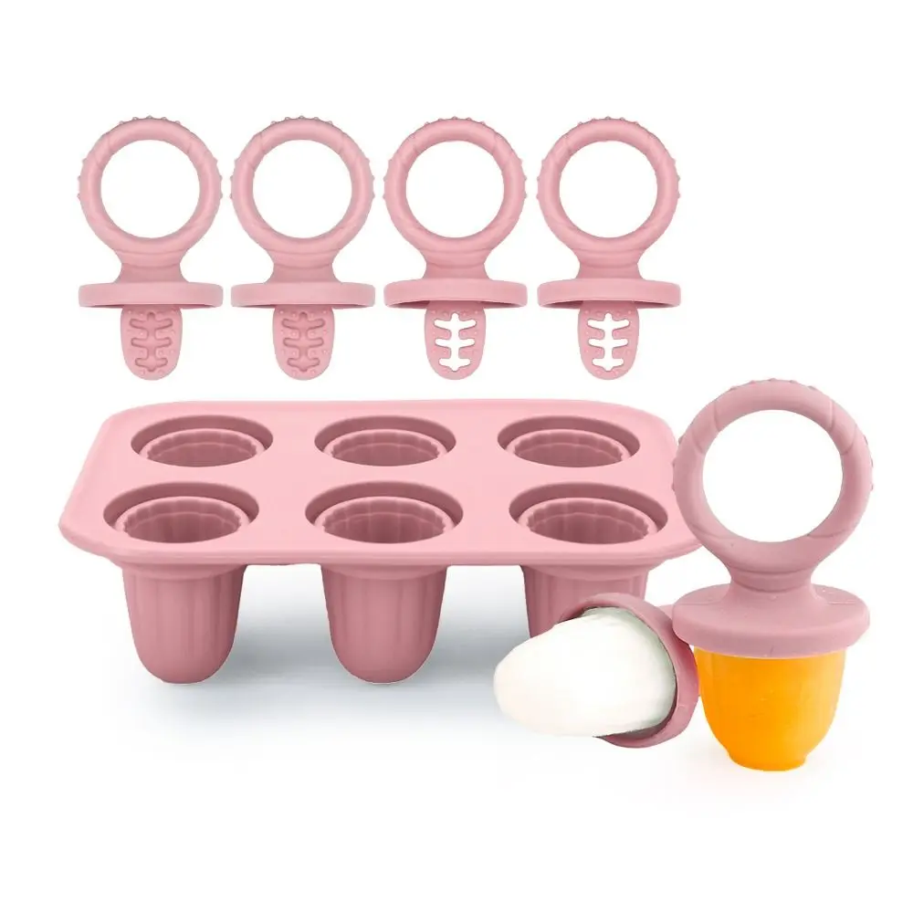 Premium 6 Cavity Silicone Popsicle Molds BPA Free Easy Fill Breastmilk Popsicle Molds Reusable Food Grade Ice Pop Mold Toddlers