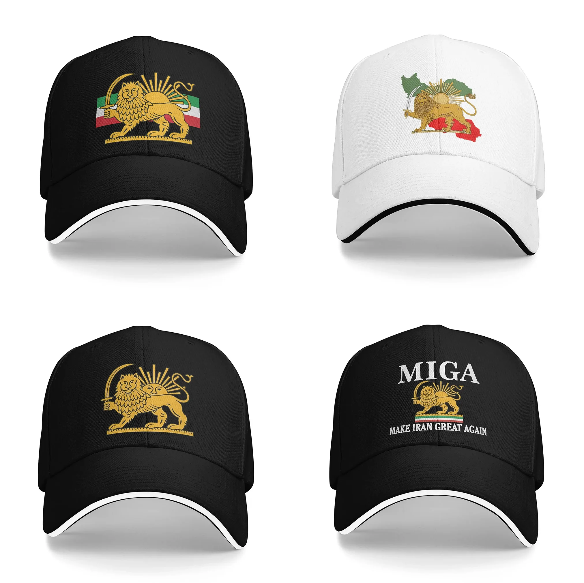 Shir o Khorshid MIAG Gorras de béisbol con diseño de León y Sol que hacen de Irán una potencia de nuevo, gorras de moda tipo sándwich, unisex, transpirables, estilo Dad Hat para exteriores