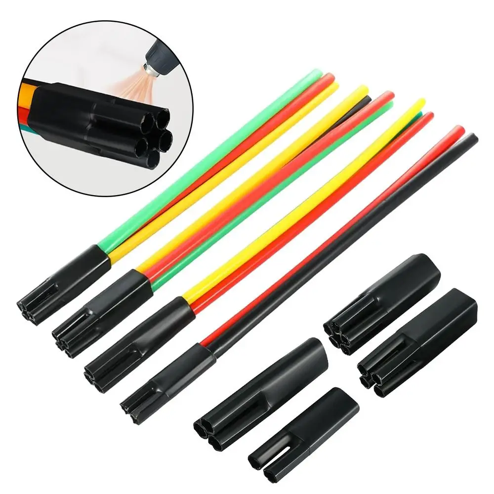New 2/3/4/5/Core Heat Shrink Wrap Tube With Glue Black Separate Branch Splitter Waterproof Wiring Protection Sleeve
