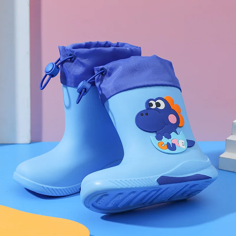 Children Rain Boots Baby Cute Cartoon Water Shoes Girls Boys Waterproof Non-Slip Water Boots Kids PVC Soft Rubber Shoes 레인부츠