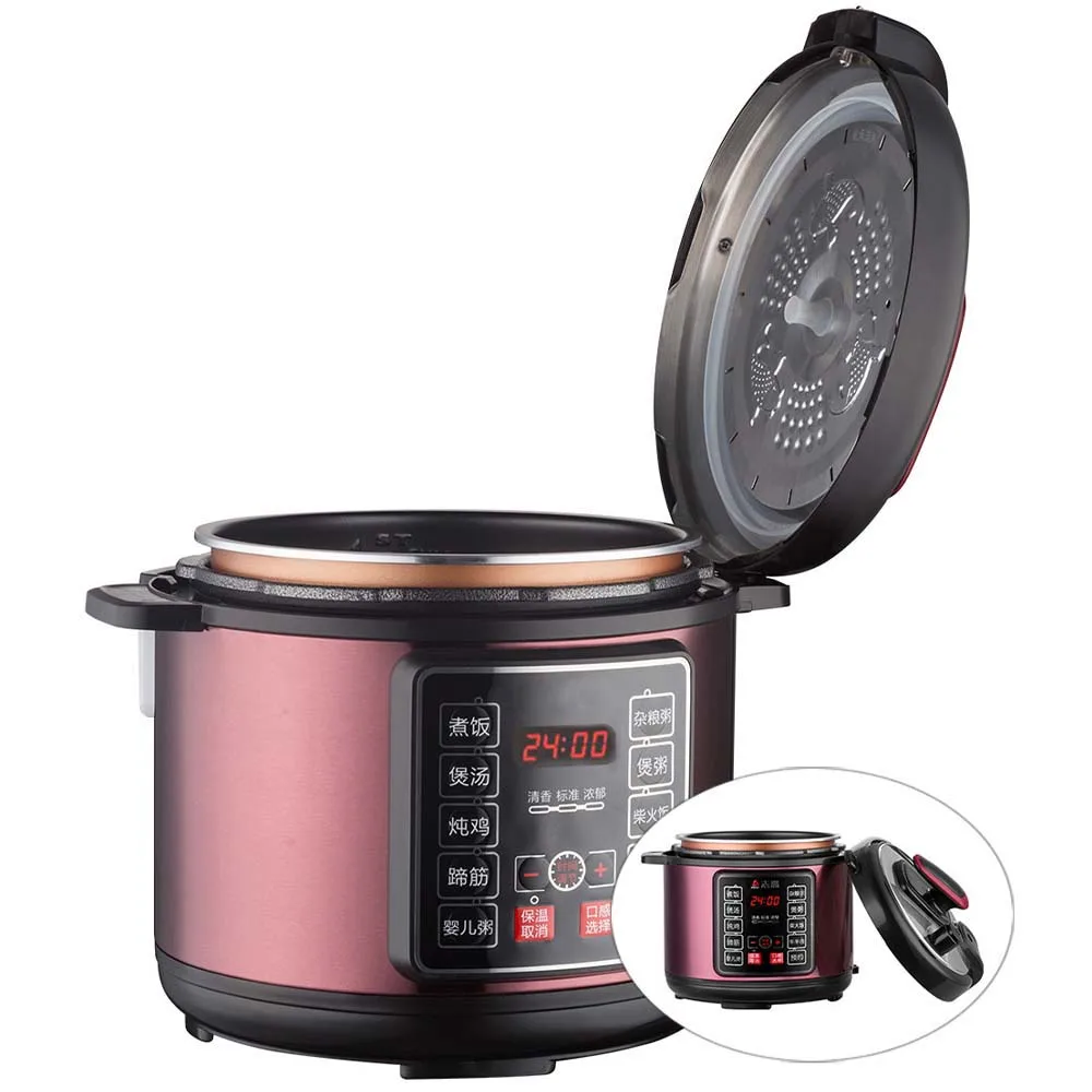 5L Electric Pressure Cooker Non-Stick Liner Rice Cooker Household Multi Cooker Stew Meat Soup Porridge Cooking Pot 220V