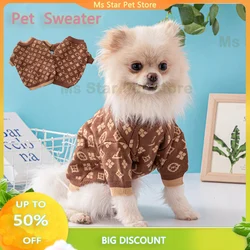 luxury Dog Knitted Sweater Soft Warm Bulldog Autumn Winter Sweater Pet Puppy Pullover Coat Small Medium Dogs Apparel Costumes