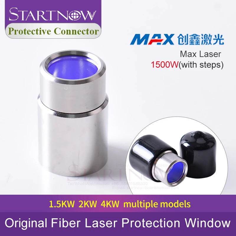 Grupo de lentes de conector protector de salida de fuente láser de fibra MAX Raycus QBH con tapa para generador láser de máquina cortadora de 0-6W