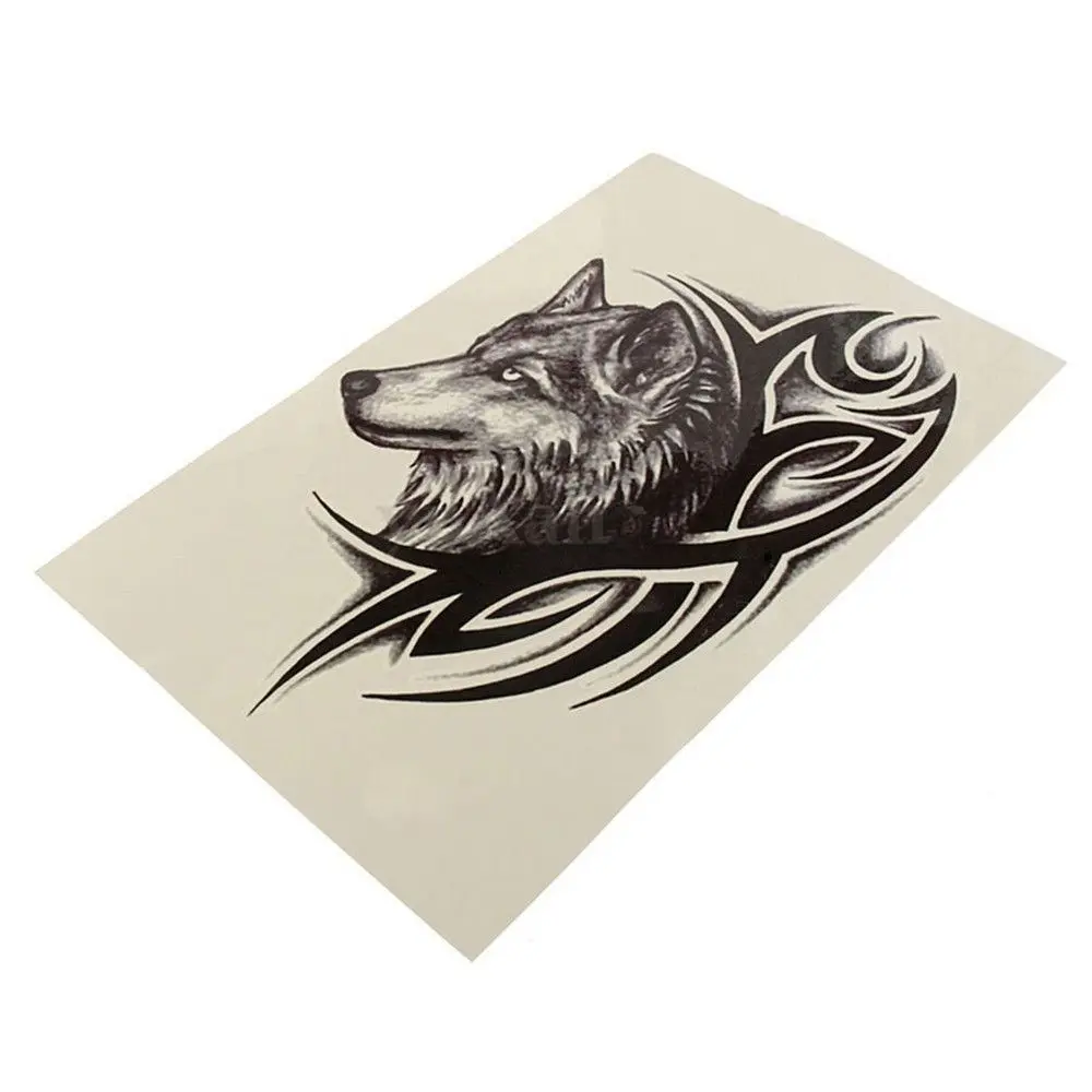 

2pcs Sexy Removable Fake Tattoos Wolf Tattoo Sticker Body Art Temporary Tattoos Wolf King