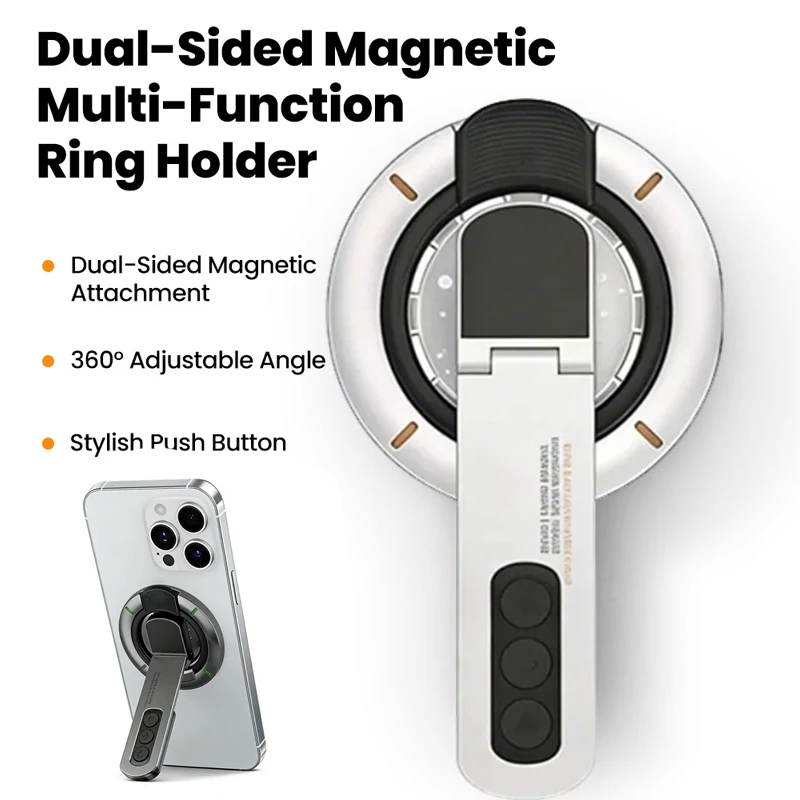 

3-in-1 360° rotation Magnetic holder adjustment, silicone ring/fidget spinner design for All Phones