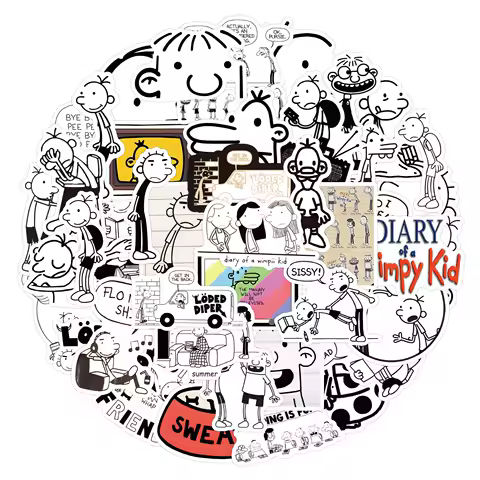 10/50PCS Cartoon Diary of a Wimpy Kid Animation Sticker Funny Graffiti Decal Children's Toys Gifts for Glasses Box Bookshelf
