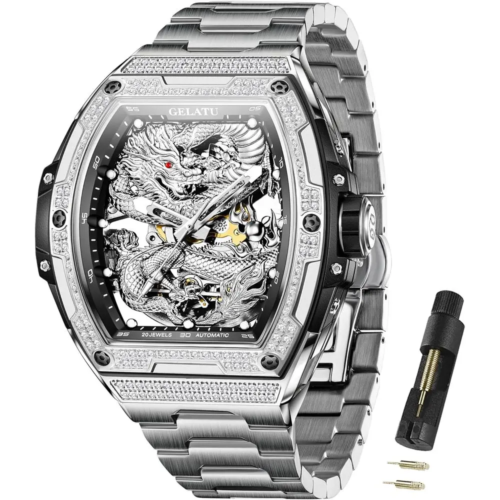 

Мужские часы OLEVS Skeleton, автоматические, с автоподзаводом, механические, дизайнерские, класса люкс, из нержавеющей стали, водонепроницаемые, оригинальные наручные часы