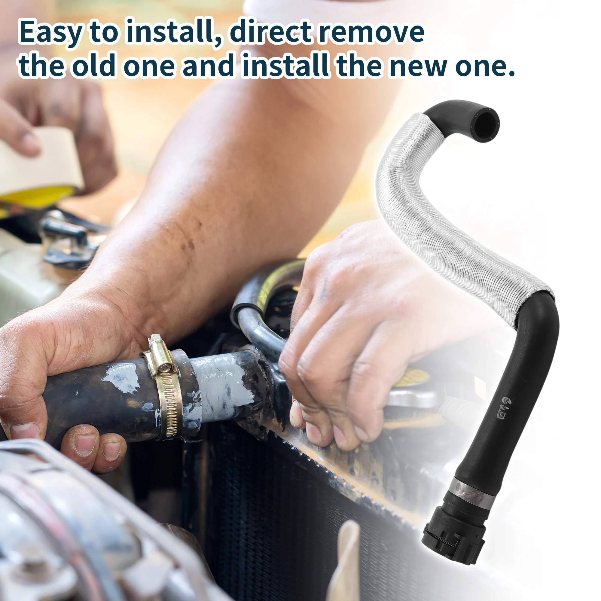 UXCELL ラジエーターホース ヒーターホース ラジエーター出口ホースパイプ ポルシェ マカン 2015用 No.95B819332A ゴム製冷却液パイプ ブラック 1個