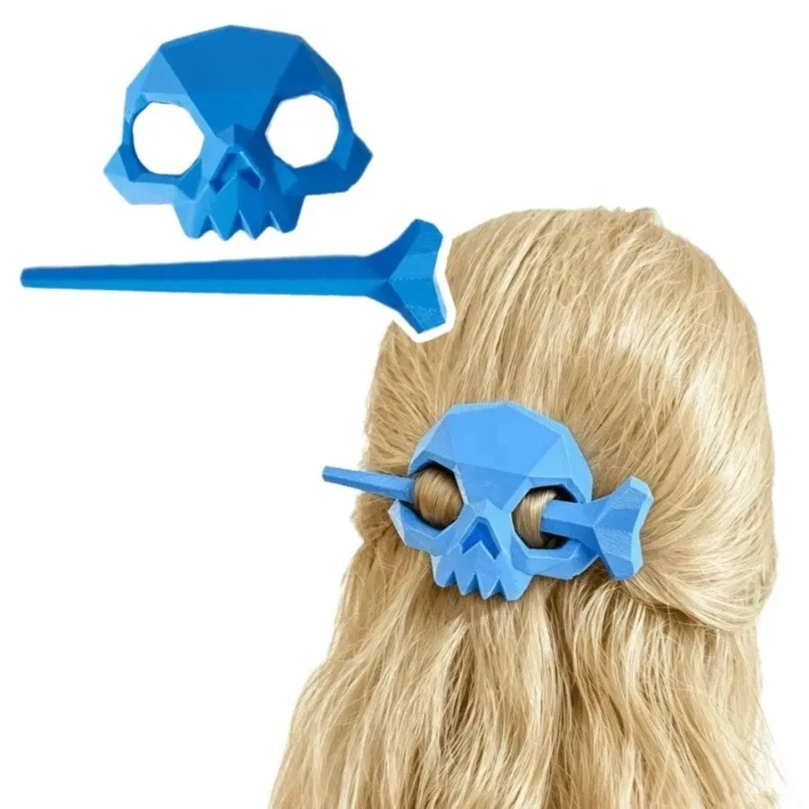1/2pcs Halloween Punk Style Skull Hair Sticks Women Ghost Skull Hollow Hair Clip Durable Skeleton Hairpin Halloween Party Hair view 4