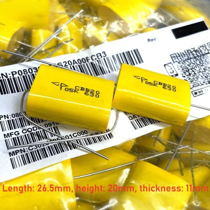 

5PCS CBB20 105 1uf 1.0uf 630v 2J IGBT Absorbent Capacitor Axial