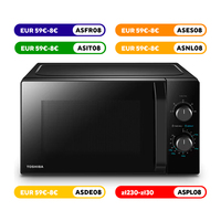 Toshiba MW2-MM20P(BK) Microwave Oven 20 l, 800 W, 5 Power Levels with Practical Defrost Function, LED Lighting,MW2-MM20P(BK)