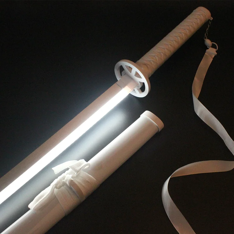 LED-gloeiend anime cosplay zwaard BLEACH Sode no Shirayuki Katana zwaard oplaadbaar oplichtend zwaard met standaard en riem