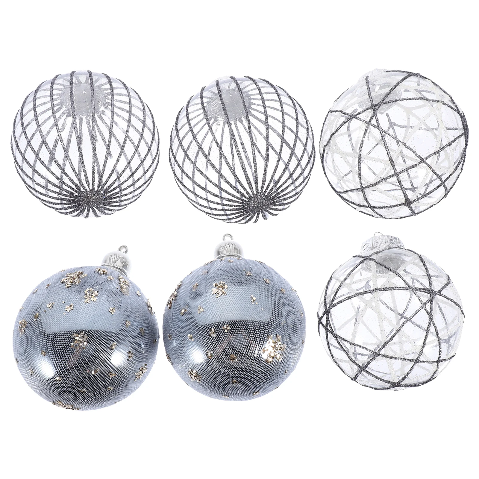 

6pcs 8cm Christmas Ball Decorations Painted Ornaments Tree Pendant Hanging Transparent Balls Holiday DIY Christmas