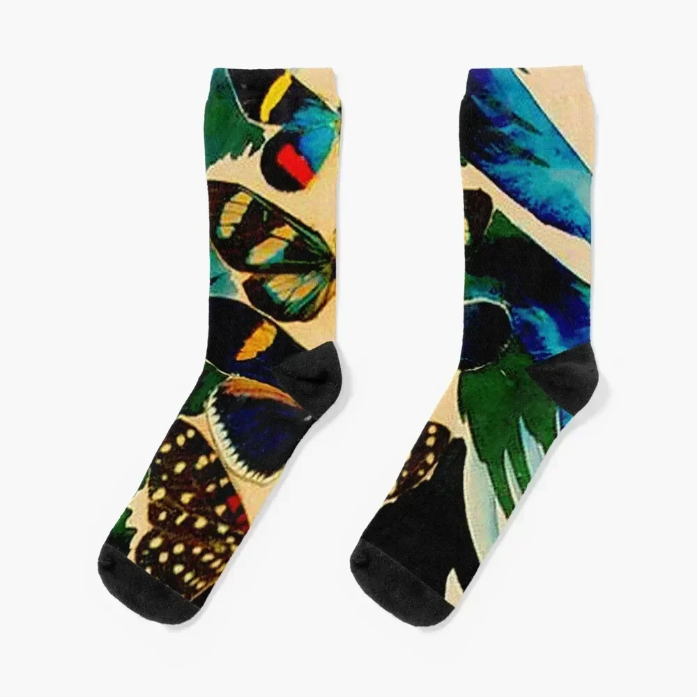 BUTTERFLY TREE : Vintage Abstract Print Socks anti slip football short Socks For Men Women's