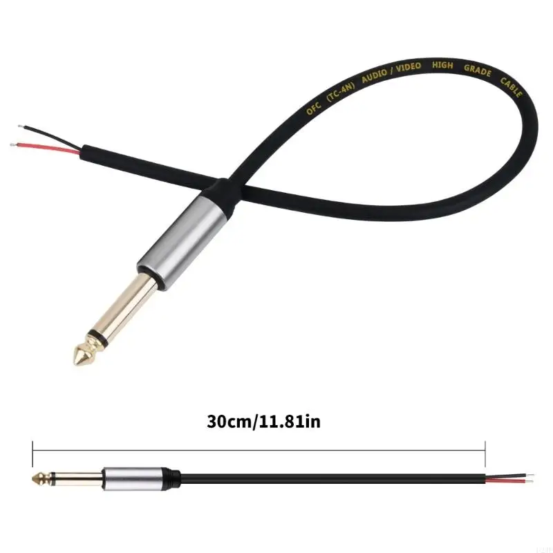 U2JE 6.35mm ذكر إلى سلك عاري 2Pin كابل محول للمكبرات الصوت ونظام الصوت