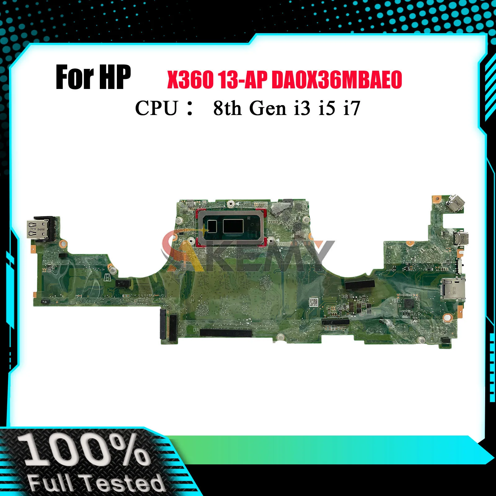 DA0X36MBAE0 Laptop Motherboard For HP Spectre X360 13-AP With i5 i7 8th Gen CPU 8GB 16GB RAM L37640-001 L37638-601