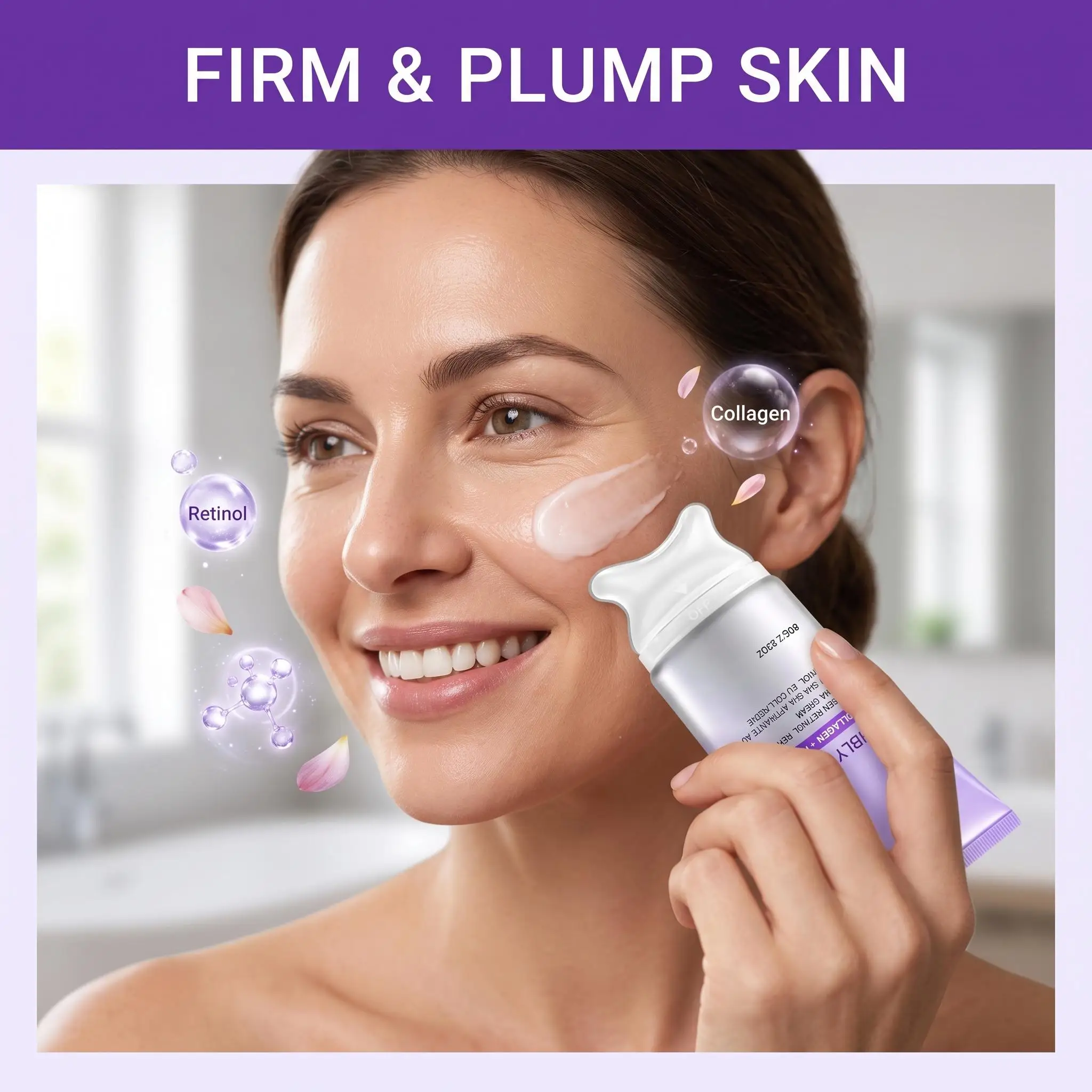 Collagen Retinol Refining Gua Sha Cream  |Lifting Face Neck Moisturizer Massager,Tighten Sagging Skin Sculpting V Shaped Contour