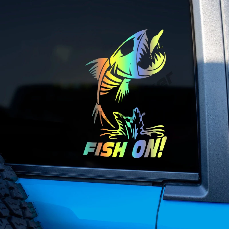 

Fish Bone on Fishing Decal Car Bumper Window Stickers Waterproof Decoration for Car Fashion Decals Vinyl Material Creative