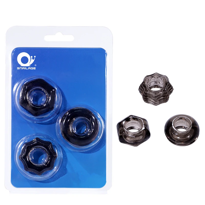 3 Pcs TPE Male Penis Cock Ring Adult Men Ejaculation Delay Cock Rubber Rings Penis Enlargement Sex Toys For Male Sex Ring Toys