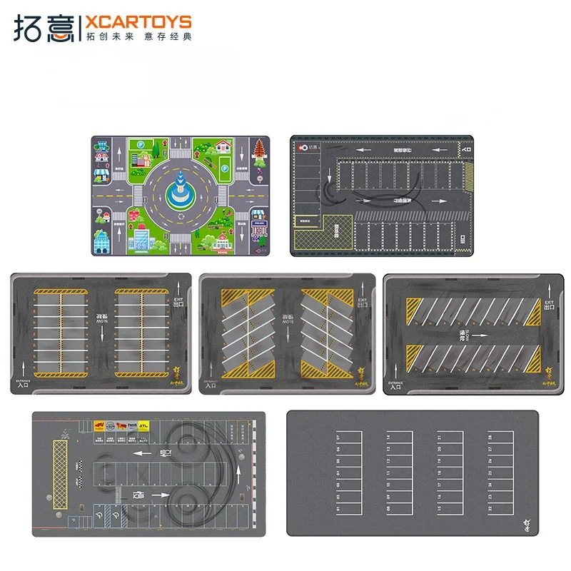 

XCARTOYS Children's Floor Mat, Table Mat, Mouse Mat, Parking Lot Pattern, Odorless, Non Slip, Washable