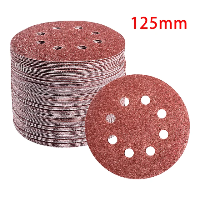 8 otworów 125mm papier ścierny do obróbki drewna metalowa tarcza szlifierska ścierne narzędzie do polerowania 40/1000/2000 tarcze szlifierskie