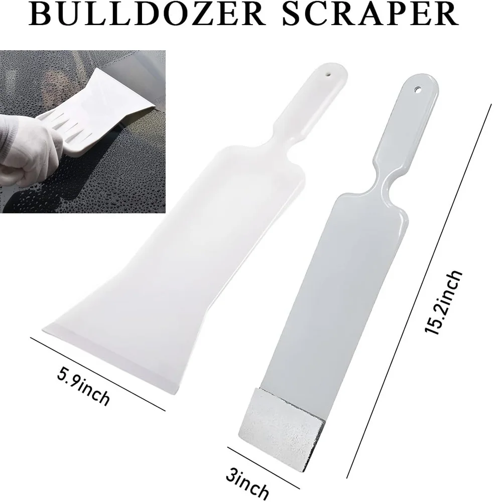 NeoWrap Car Bulldozer Squeegee Flat Long Handle Window Tint Tools Bulldozer Scraper for Car Front and Rear Windows Glass Clean