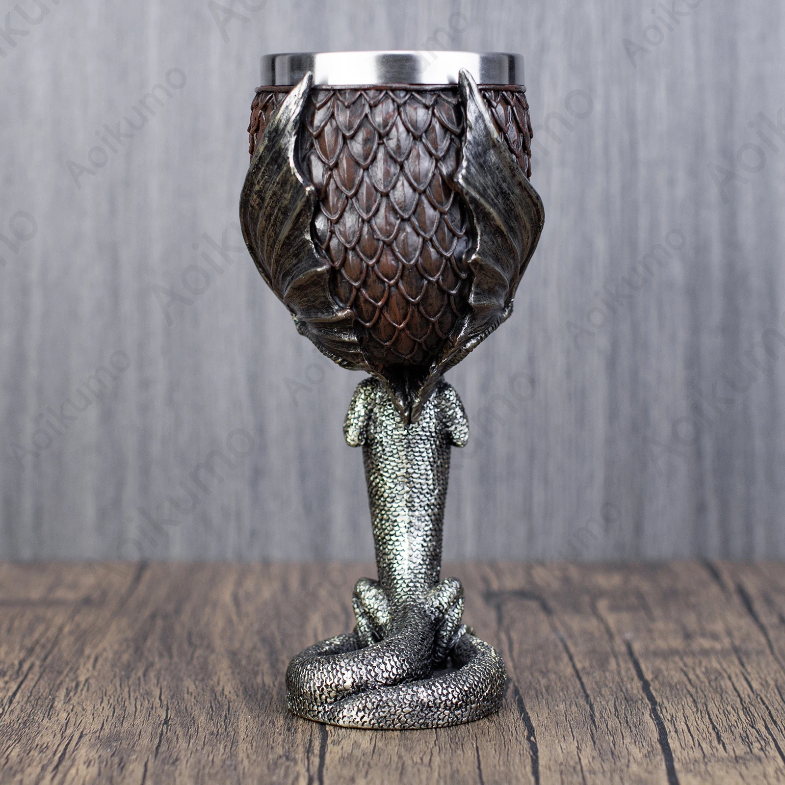 آن ستوكس التنين كأس الفولاذ المقاوم للصدأ والراتنج كأس للنبيذ الموازين دريك الجذعية قاعدة هدايا عيد ميلاد بار درينكوير الخيال Chalice #6
