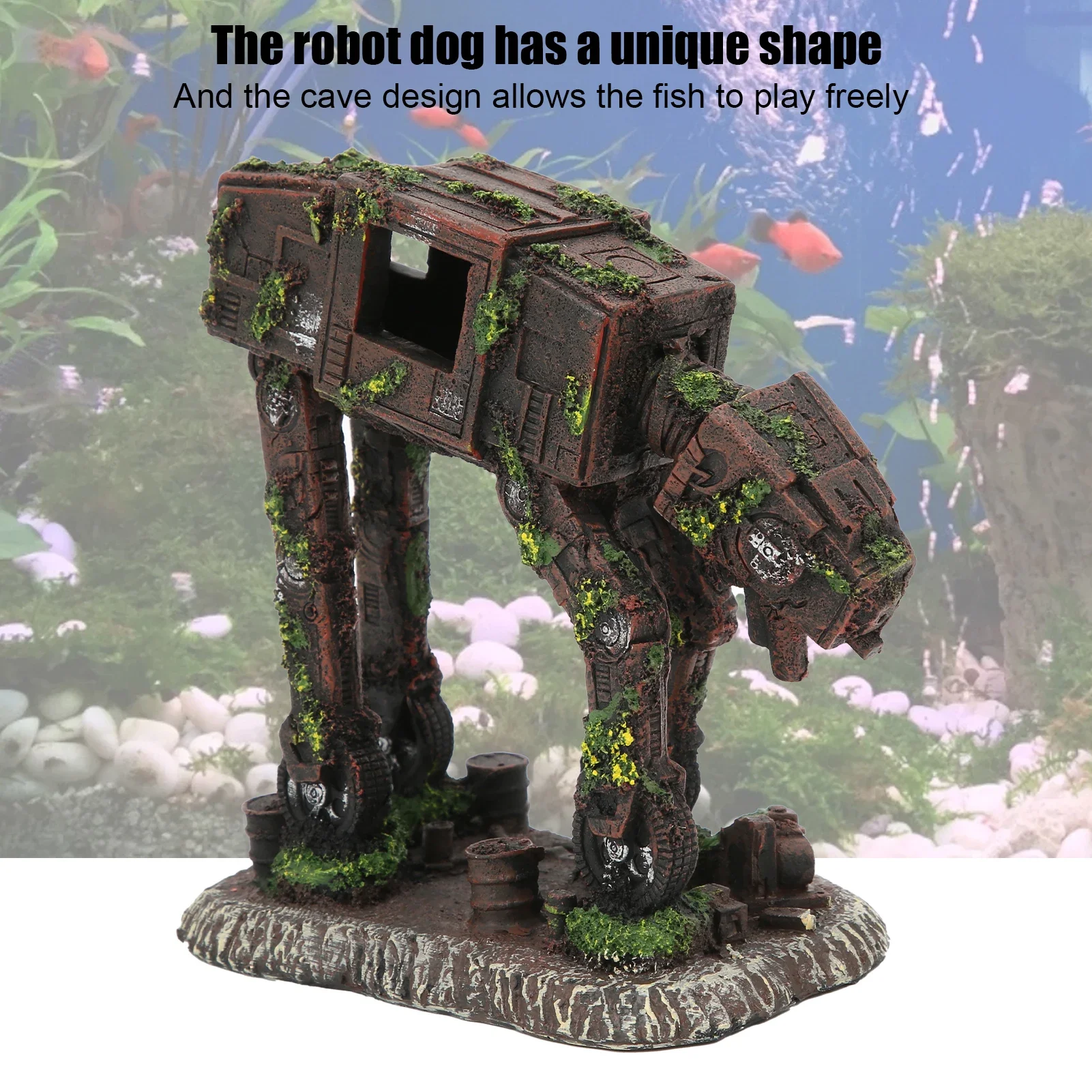 for Aquarium Decoration Robot Dog Fish  Robot Dog Resin Craft Environmental  Corrosion Resistance Fish  Decoration