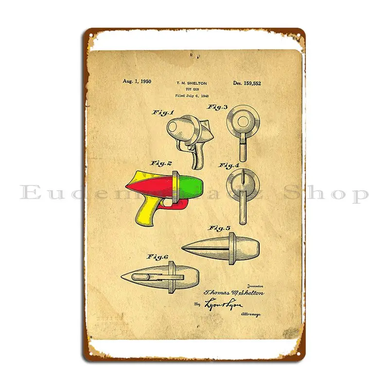 Toy Ray Gun Patent Ii Peanutroaster Metal Plaque Poster Design Cinema Design Cinema Pub Tin Sign Poster