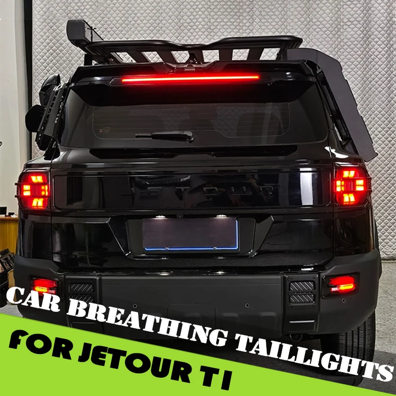 

Breathing Tail Lights Fit for Jetour Shanhai T1 2024 2025 Brake Flash Light Anti Rear End Collision Rear Bumper Light Accessorie