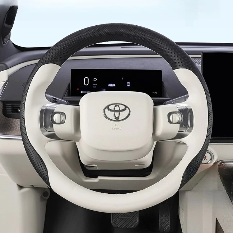 

Для Toyota Premio 3X прошитый вручную черный, белый цвет из натуральной кожи, чехол на руль автомобиля