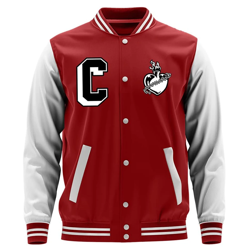 Colby Brock Red Varsity Jacket Long Sleeve Baseball Uniform XPLR Sam and Colby Merch Couples Wear 2022 Casual Style Clothes