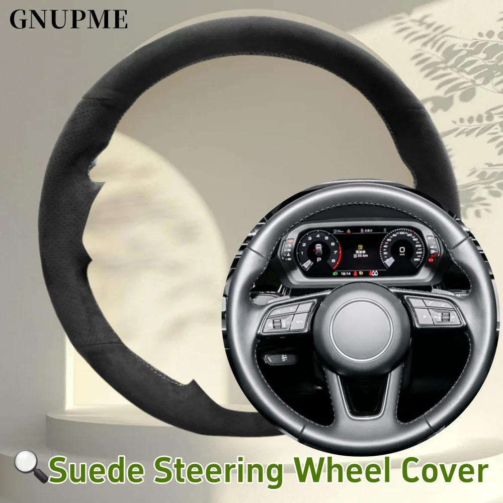 

Custom Car Steering Wheel Cover Suede For Audi A1 (8X) Sportback A3 (8V) A4 (B9) Avant A5 (F5) Q2 Steering Wrap Car Accessories